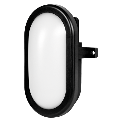 Plafonnier LED 10W, 4200K, 220-240V AC, lumière neutre, ellipse, IP44, noir