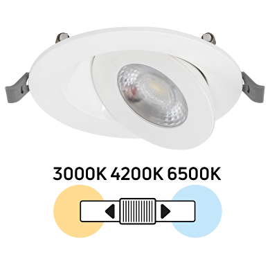 Lune LED encastrable, amovible, 7W, 3000K/4200K/6500K, 220-240V AC, IP20