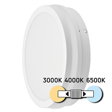 Plafoniera LED con sensore, rotonda, bianca, 18W, 3000K/4000K/6500K, 220V-240V AC, IP54