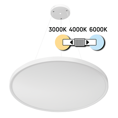 Plafonnier LED, cercle, blanc, 40W, 3000K/4000K/6000K, 220V-240V AC, IP20