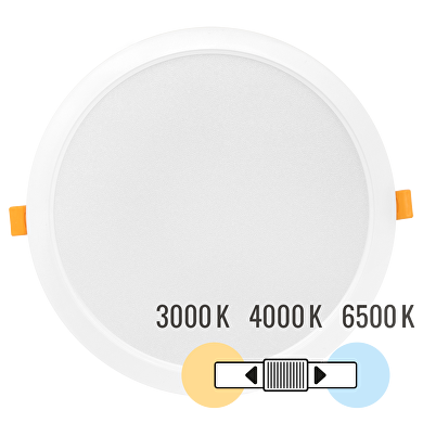 Panneau LED encastrable, cercle, 24W, 3000K/4000K/6500K, 220-240V AC, IP54