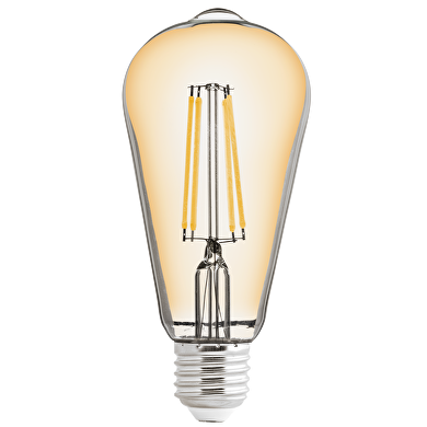 LED COB filament žarulja, s mogućnošću prigušivanja, 4W, E27, 2500K, 220-240V AC, jantarna, ST64