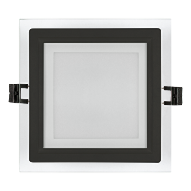 LED downlight de cristal ,cuadrado, 6W, 4200K, 220-240V AC, IP44, RING NEGRO