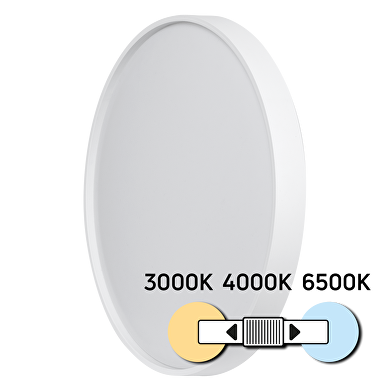 LED CCT плафониера, бяла, 24W, 3000K/4000K/6500К, 220-240V AC, кръг, IP20