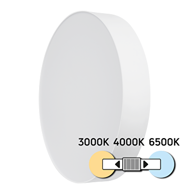 LED CCT плафониера, бяла, 24W, 3000K/4000K/6500К, 220-240V AC, кръг, IP20