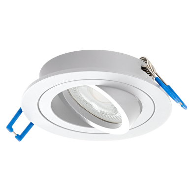 Ceiling downlight frame, round, GU10, movable, bianca, IP20