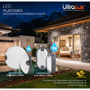 Plafon de LED estanco redondo, gris, 11W, 4000K(luz neutral), 220-240V AC, IP54