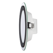 Pannello LED in vetro da incasso, rotondo 12W, 4200K, 220V-240V AC, IP44, anello nero