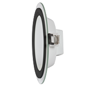 Panneau de verre LED à encastrer, cercle, 18W, 4200K, 220-240V AC, IP44, anneau noir