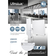 Panneau LED 600x600 mm, 40W, 4000K, 135 lm/W, 220V-240V AC, IP44