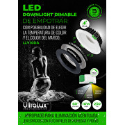 LED downlight dimable,redondo,de empotrar, 10W,60º,3000K/4000K/5700K(CCT), 220-240V AC, IP44