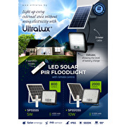 Solar-LED Fluter mit Bewegungssensor, 90°, 5W, 5500K, IP65