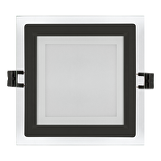 LED downlight de cristal ,cuadrado, 18W, 4200K, 220-240V AC, IP44, RING NEGRO