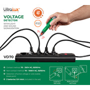 Voltage detector 70-1000V AC with LED and buzzer indication with batteries 1.5V AAA