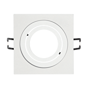 Ceiling downlight frame, square, GU10, movable, bianca, IP20