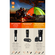 Portable LED flashlight with magnetic base and clip 3*5W, 6500K, 5V DC, IP44