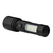 Multifunctional LED flashlight with zoom and sidelight 8W/8W, 6500K/5500K, 5V DC, IP44