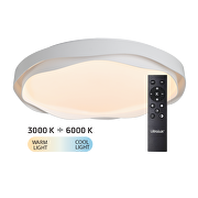 LED dimmable CCT ceiling lamp with remote control white, max.72W, 3000K-6000К, 220-240V AC, round, IP20