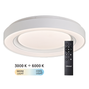 Lampada da soffitto LED dimmerabile CCT con telecomando bianco, max.72W, 3000K-6000К, 220-240V AC, rotonda, IP20