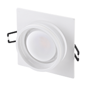 Decorative low-glare ceiling downlight frame, square, GU10, fixed, white, IP20