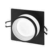 Decorative low-glare ceiling downlight frame, square, GU10, fixed, black, IP20