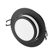 Decorative low-glare ceiling downlight frame, round, GU10, moveable, black, IP20