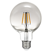 LED filament okrugla žarulja, dimljena, G95, 5W, E27, 1800K, 230V AC, jantarna