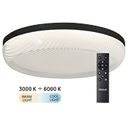 LED dimmable CCT ceiling lamp with remote control, black, max.72W, 3000K-6000К, 220-240V AC, round, IP20