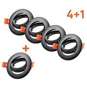 Bonus pack 4+1 Ceiling downlight frame 5 pcs./box, round, moveable, black, plastic, IP20