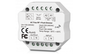 RF TRIAC, PUSH dimmer 350VA, 1.5A, 220-240V AC