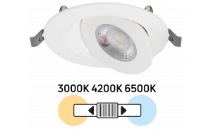 LED ugradni reflektor, pomični, 7W, 3000K/4200K/6500K, 220-240V AC, IP20