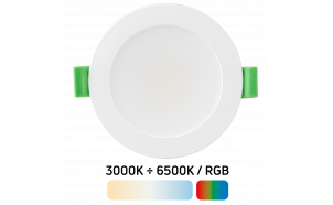 Smart LED ugradbeni reflektor, s mogućnošću prigušivanja, Bluetooth/Wi-Fi, 6W, 3000К-6500К/RGB, 220-240V AC, IP44