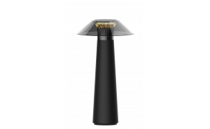 LED dimmable rechargeable table lamp 1.6W, 3000K, IP44, black