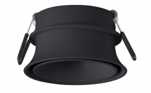 Decorative low-glare ceiling downlight frame with second decorative illuminated ring