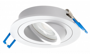 Ceiling downlight frame, round, GU10, moveable, white, IP20