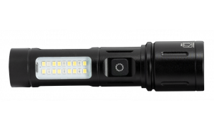 Multifunctional LED flashlight with zoom and sidelight 8W/8W, 6500K/5500K, 5V DC, IP44