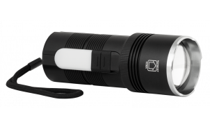 Multifunctional LED flashlight with zoom, sidelight and power bank function 10W/3W, 6500K/3500K, 5V DC, IP44