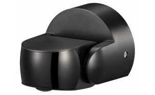 PIR motion sensor for surface mounting, with black lens 2xPIR, 180°/360°, 9m, IP65, black