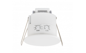 Microwave motion and presence sensor for building-in, 360°, 1200W/600W, 4m, IP54
