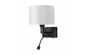 Zidna svjetiljka s abažurom i ugrađenim LED reflektorom, E27, max 10W LED/1W, 3000K, IP20, crna