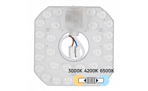 Magnetic LED module for ceiling lamps with switch, 12W, 3000K/4200K/6500K, 220V-240V AC, IP20