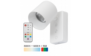 LED dimmable rechargeable lamp with remote control 2W, 3000K/4000K/5000K/6000K+RGB, 5VDC, IP20