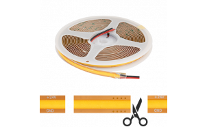 Professional LED strip Free-cut COB, 13W/m, 4200K, 24V DC, 528 LEDs/m, 5m Ra≥, IP20