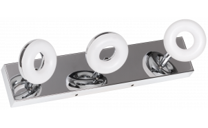 LED Bathroom lighting fixture, 3x5W, 2700K, chrome, IP44